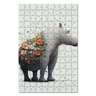 Wooden Puzzle Flower hippopotamus