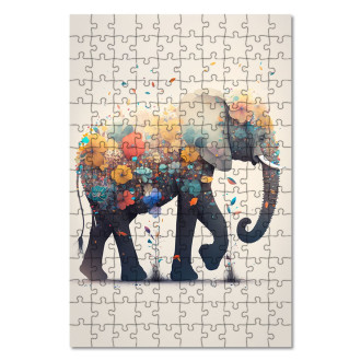 Wooden Puzzle Flower elephant