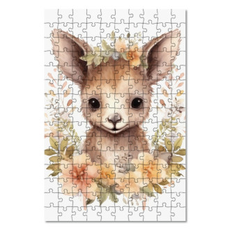 Wooden Puzzle Baby doe in flowers