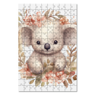 Wooden Puzzle Baby koala in flowers