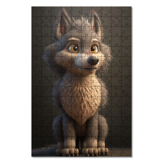 Wooden Puzzle Animated wolf