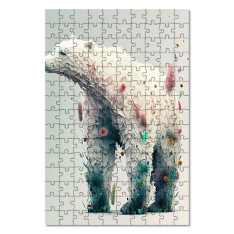 Wooden Puzzle Floral polar bear