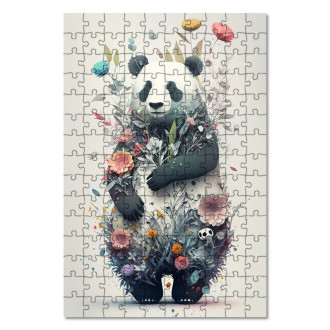 Wooden Puzzle Flower panda