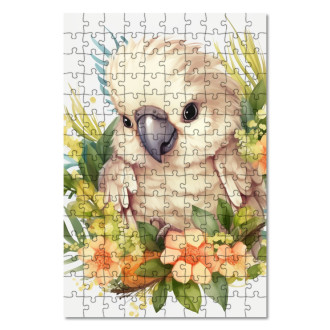 Wooden Puzzle Baby parrot in flowers