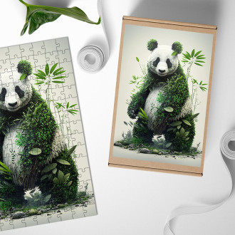 Wooden Puzzle Natural panda