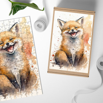 Wooden Puzzle Watercolor fox
