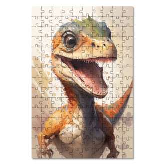 Wooden Puzzle Watercolor dinosaur