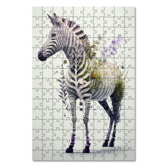Wooden Puzzle Floral zebra