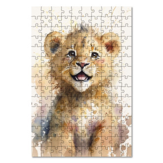 Wooden Puzzle Watercolor lion cub
