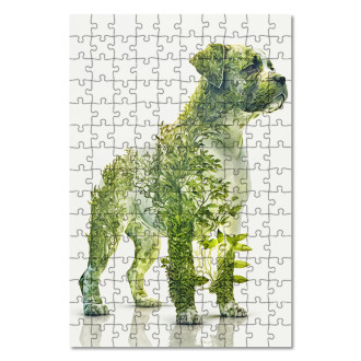 Wooden Puzzle Natural dog