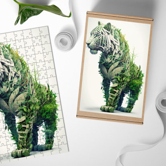 Wooden Puzzle Natural tiger