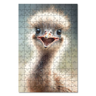 Wooden Puzzle Watercolor ostrich