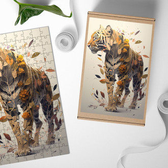 Wooden Puzzle Flower tiger