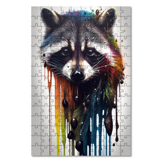 Wooden Puzzle Graffiti raccoon
