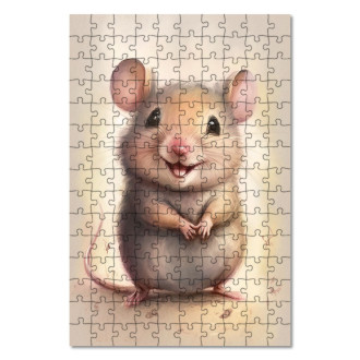 Wooden Puzzle Watercolor mouse