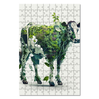 Wooden Puzzle A natural cow