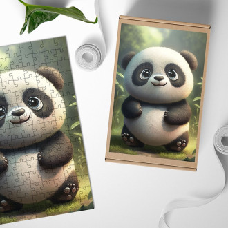 Wooden Puzzle Animated panda