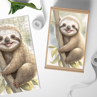 Wooden Puzzle Watercolor sloth