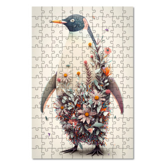 Wooden Puzzle Flower penguin