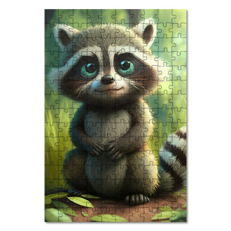Wooden Puzzle Cute raccoon