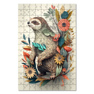 Wooden Puzzle Flower sloth