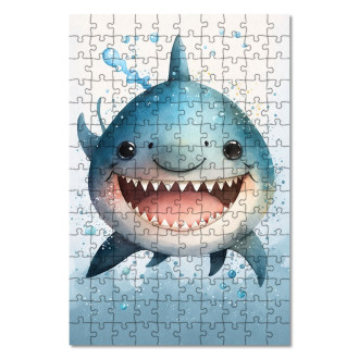Wooden Puzzle Watercolor shark