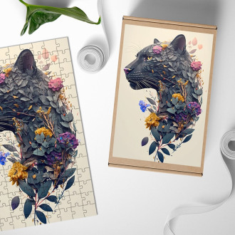 Wooden Puzzle Flower panther