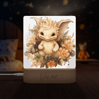 Baby dragon in flowers