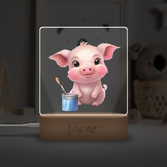 Baby lamp Cartoon Piggy transparent