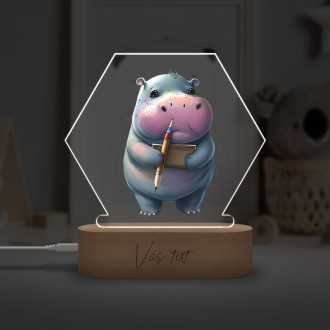 Baby lamp Little Hippo transparent