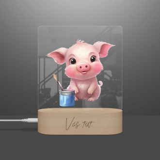 Baby lamp Cartoon Piggy transparent
