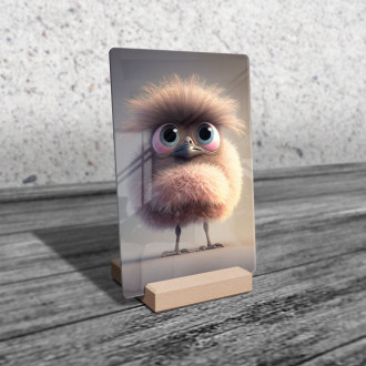 Acrylic glass Cute animated ostrich 1