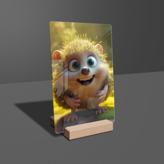 Acrylic glass Cute animated hedgehog