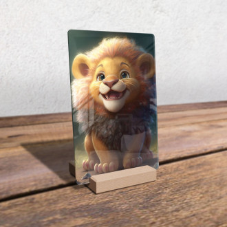 Acrylic glass Cute animated lion 2