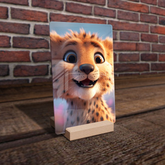 Acrylic glass Cute animated cheetah