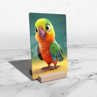 Acrylic glass Cute animated parrot 1