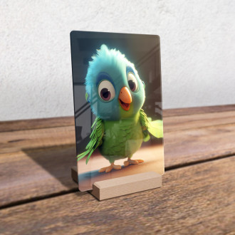 Acrylic glass Cute animated parrot