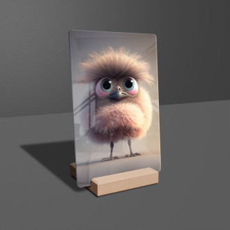 Acrylic glass Cute animated ostrich 1