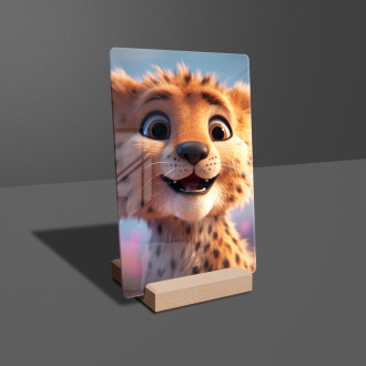 Acrylic glass Cute animated cheetah