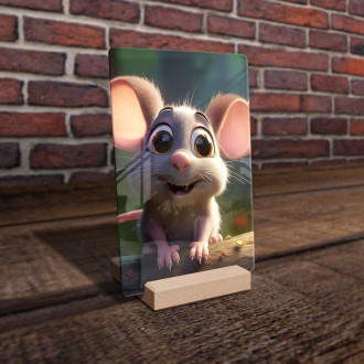 Acrylic glass Cute animated mouse