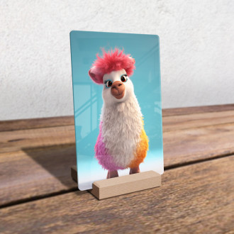 Acrylic glass Cute animated llama