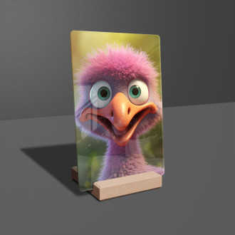 Acrylic glass Cute animated ostrich 2