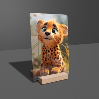 Acrylic glass Cute animated cheetah 1