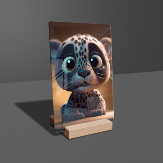Acrylic glass Cute animated snow leopard
