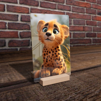 Acrylic glass Cute animated cheetah 1