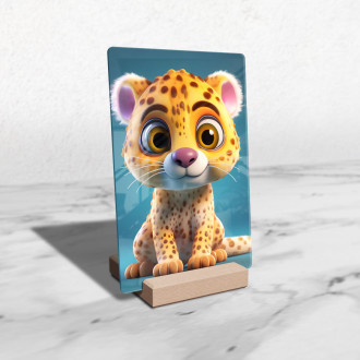Acrylic glass Cute animated leopard
