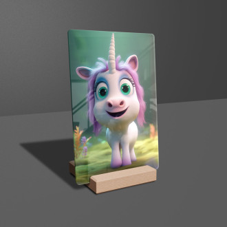 Acrylic glass Cute animated unicorn 1