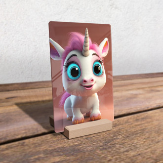 Acrylic glass Cute animated unicorn