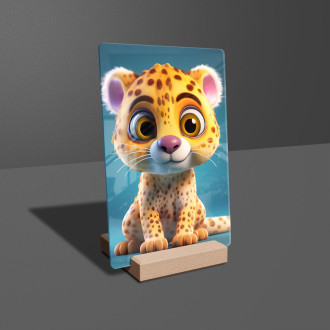 Acrylic glass Cute animated leopard