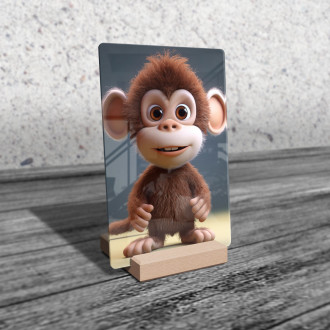 Acrylic glass Cute animated monkey